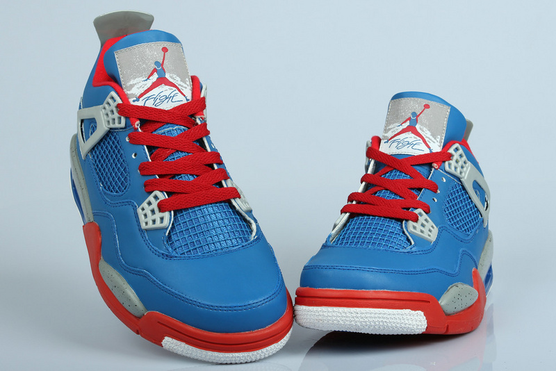 Air Jordan 4 Men Shoes Deepskyblue/Red Online